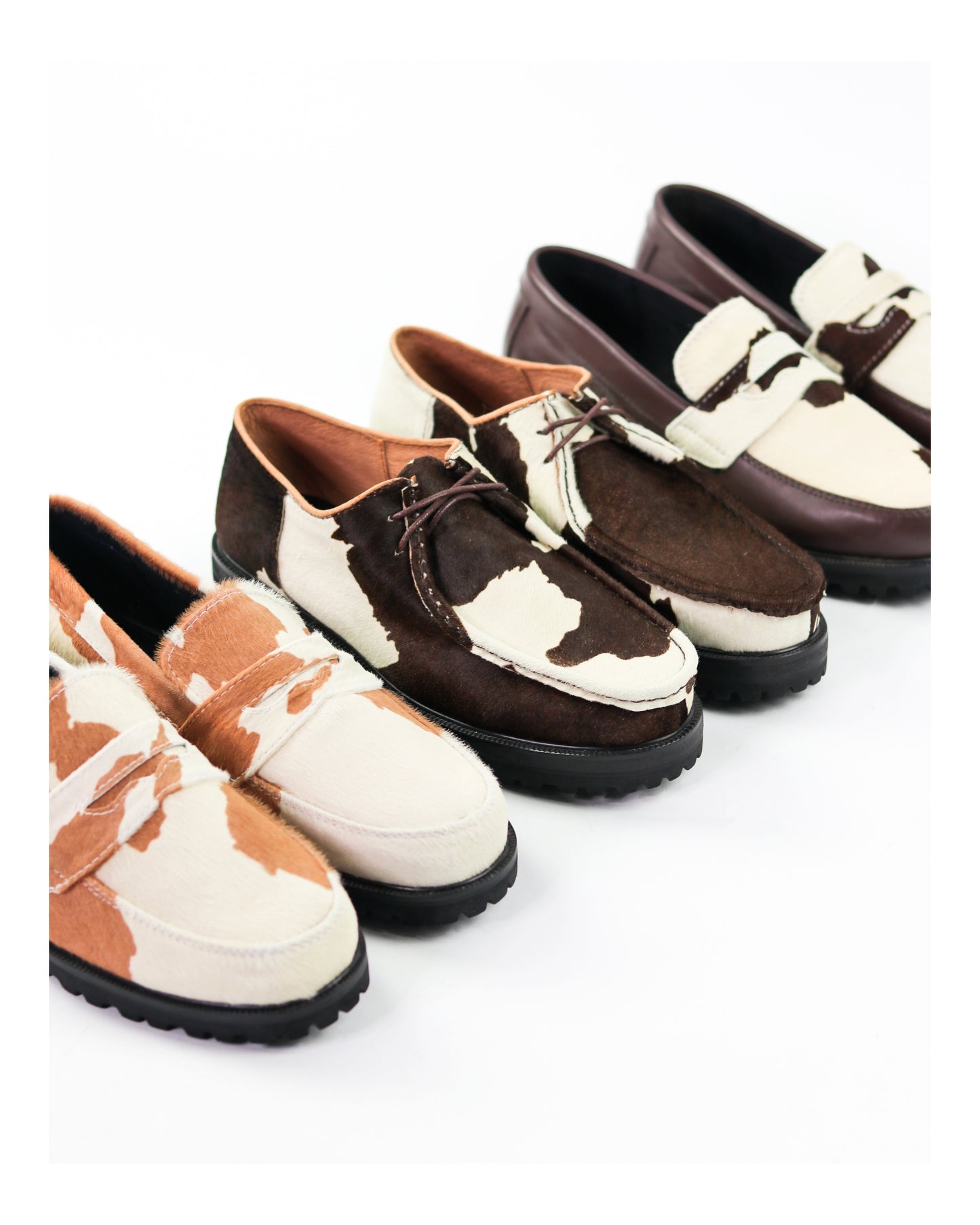 “La Vache” Cow Print Derby Moc-Toe