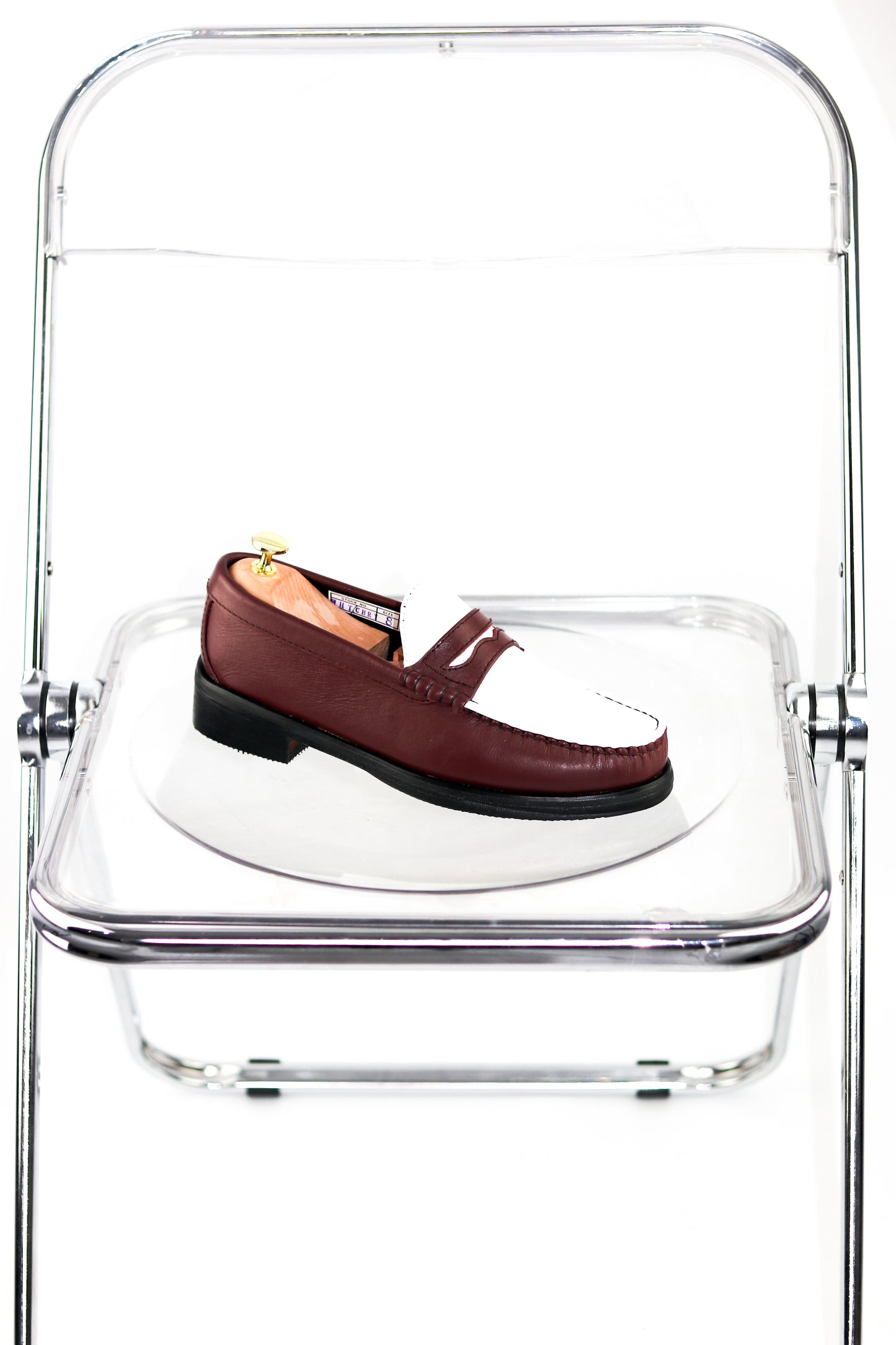 “J.M.” PENNY LOAFERS in TWO-TONE CHERRY RED