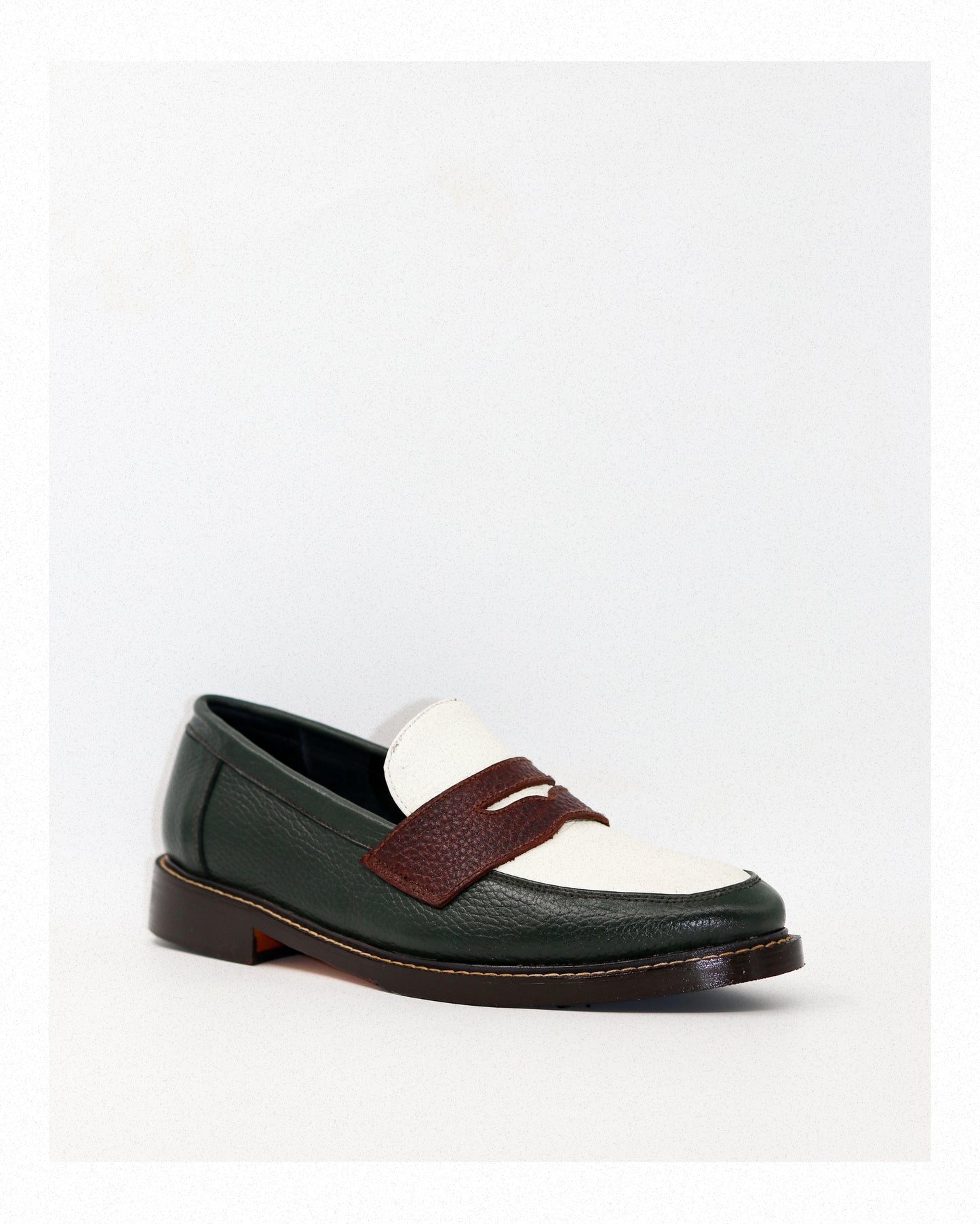 Nico Two-Tone Loafers in Tricolore Rustico