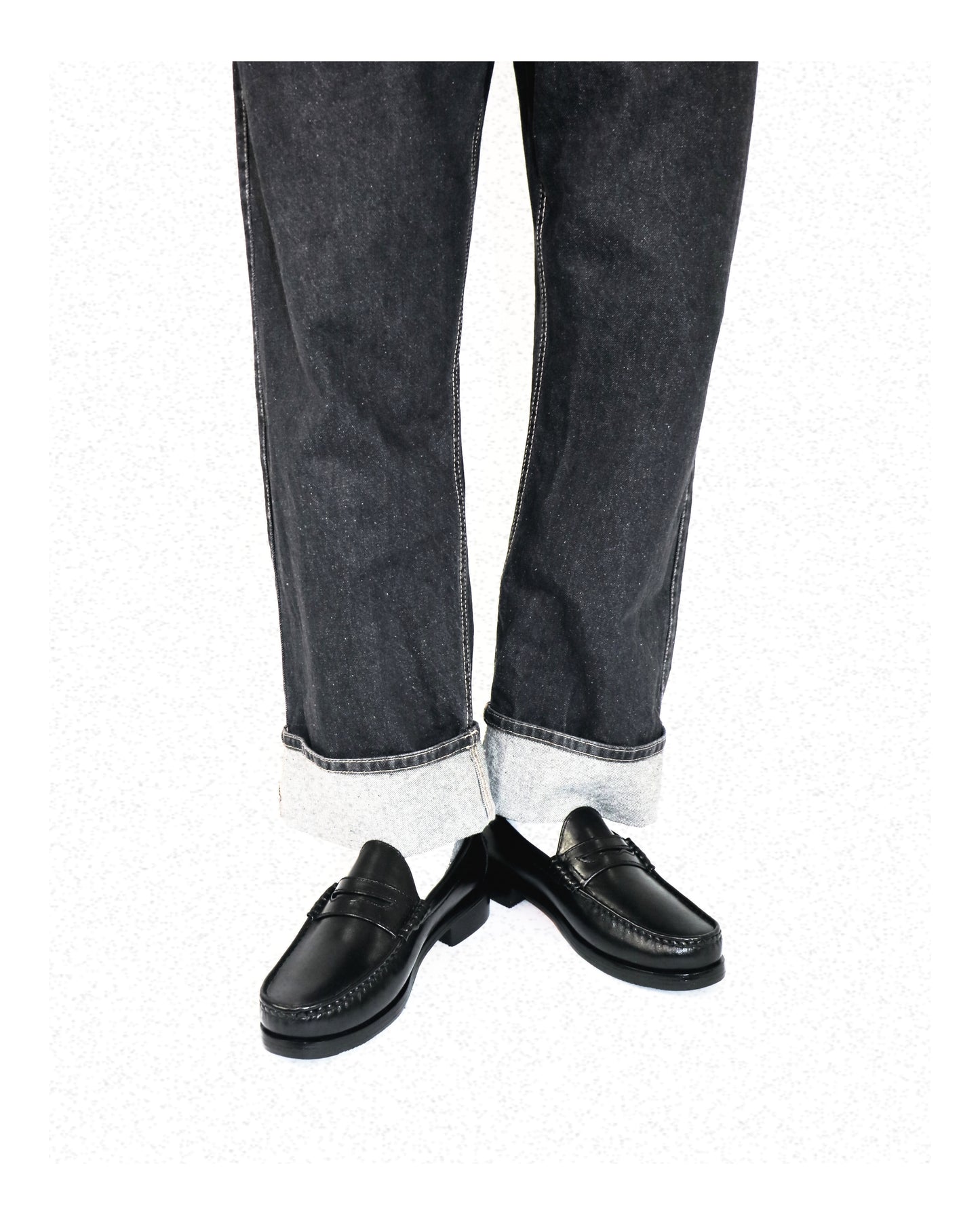 "J.M.” PENNY LOAFERS in NOIR BLACK