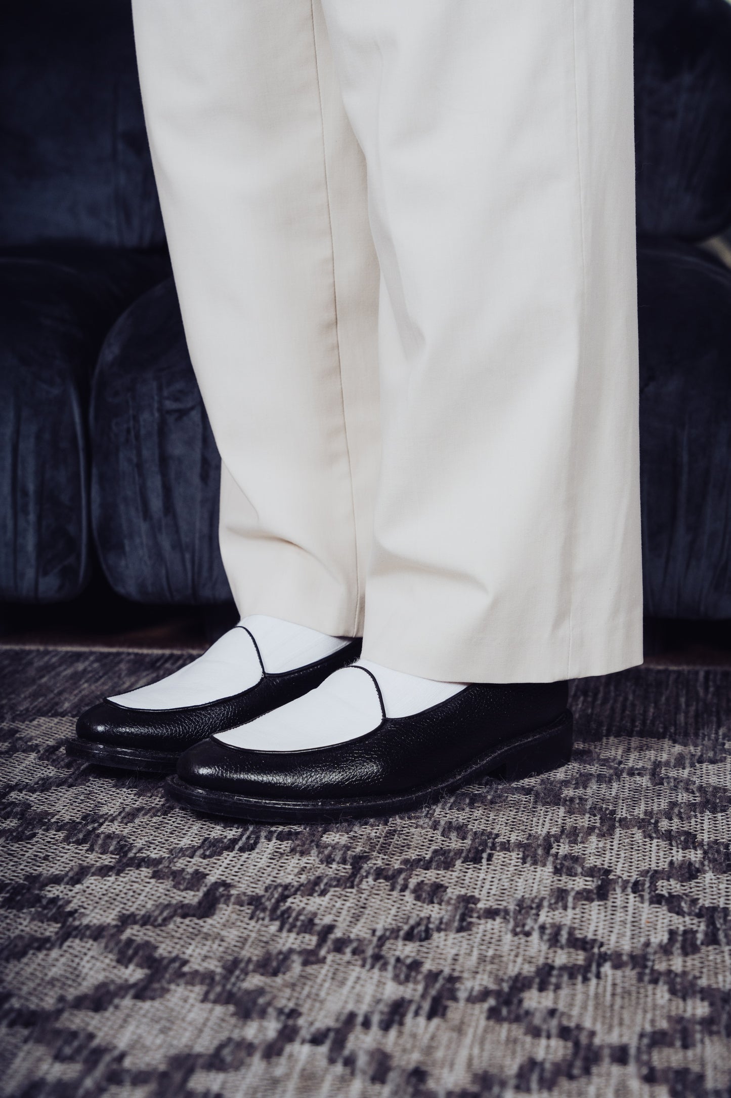Blake Belgian Loafers in Black & White