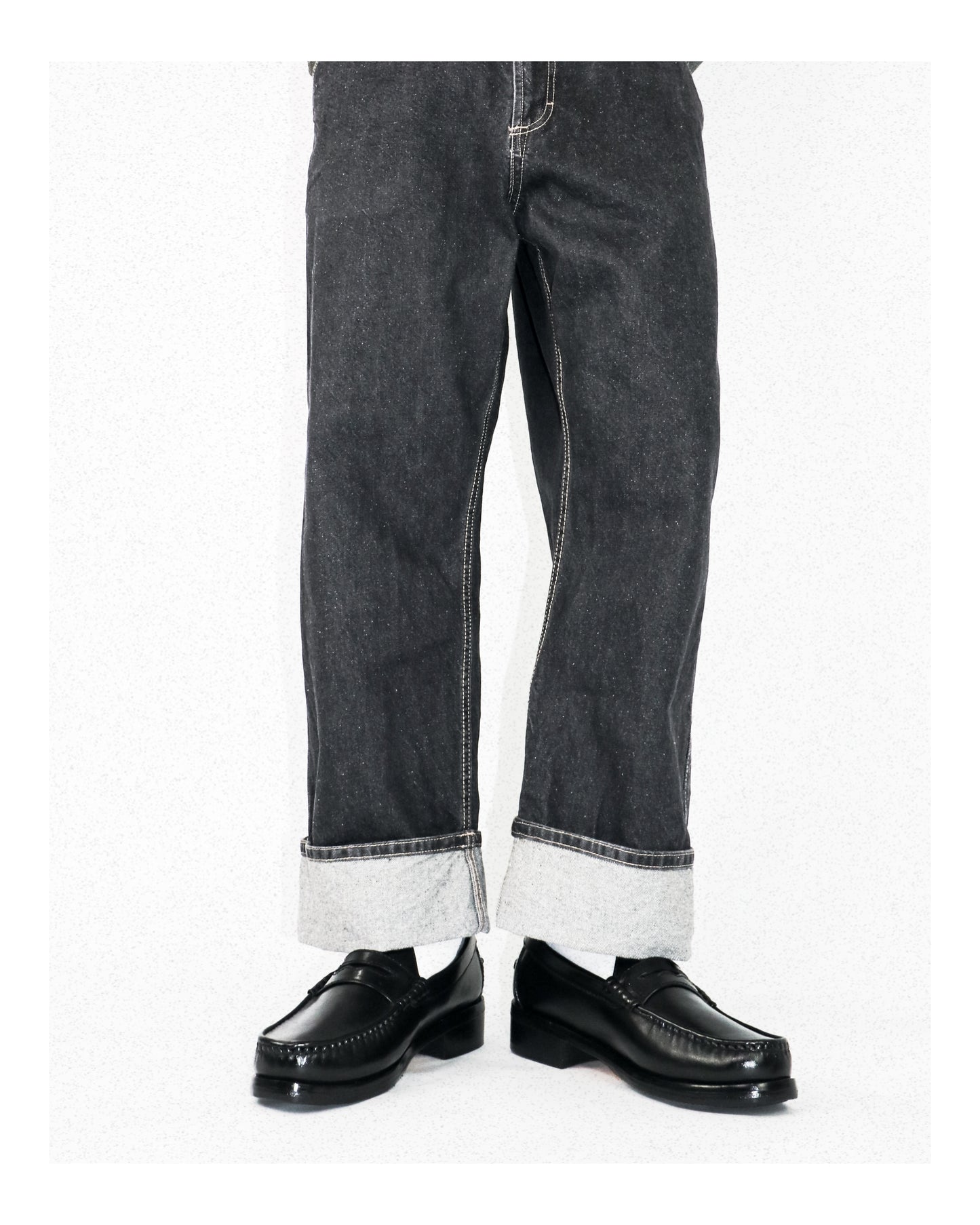 "J.M.” PENNY LOAFERS in NOIR BLACK