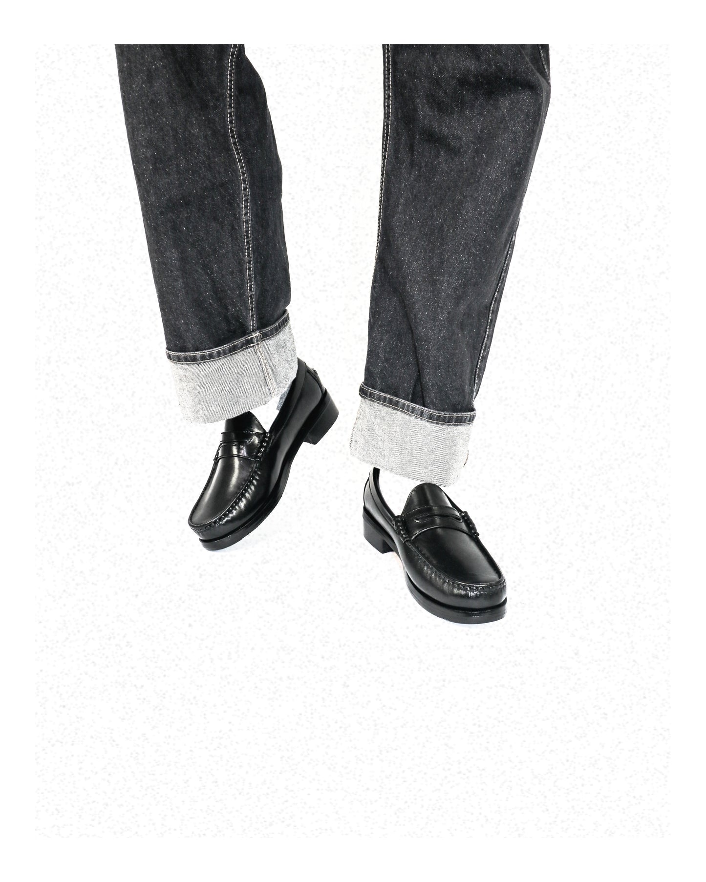"J.M.” PENNY LOAFERS in NOIR BLACK