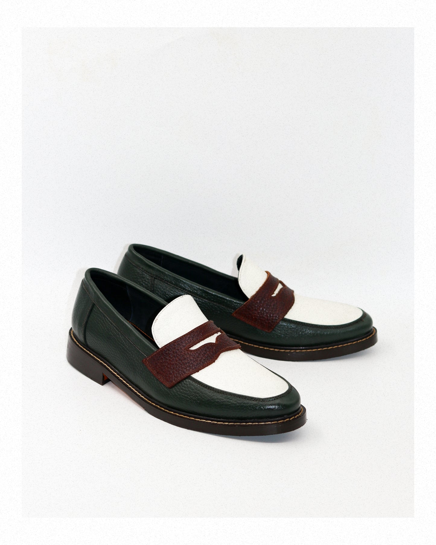 Nico Two-Tone Loafers in Tricolore Rustico