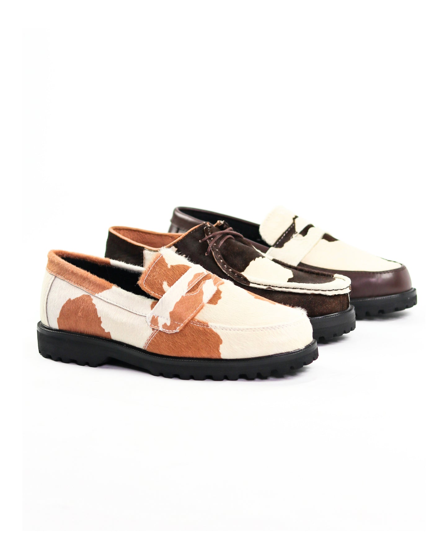 “La Vache” Cow Print Derby Moc-Toe