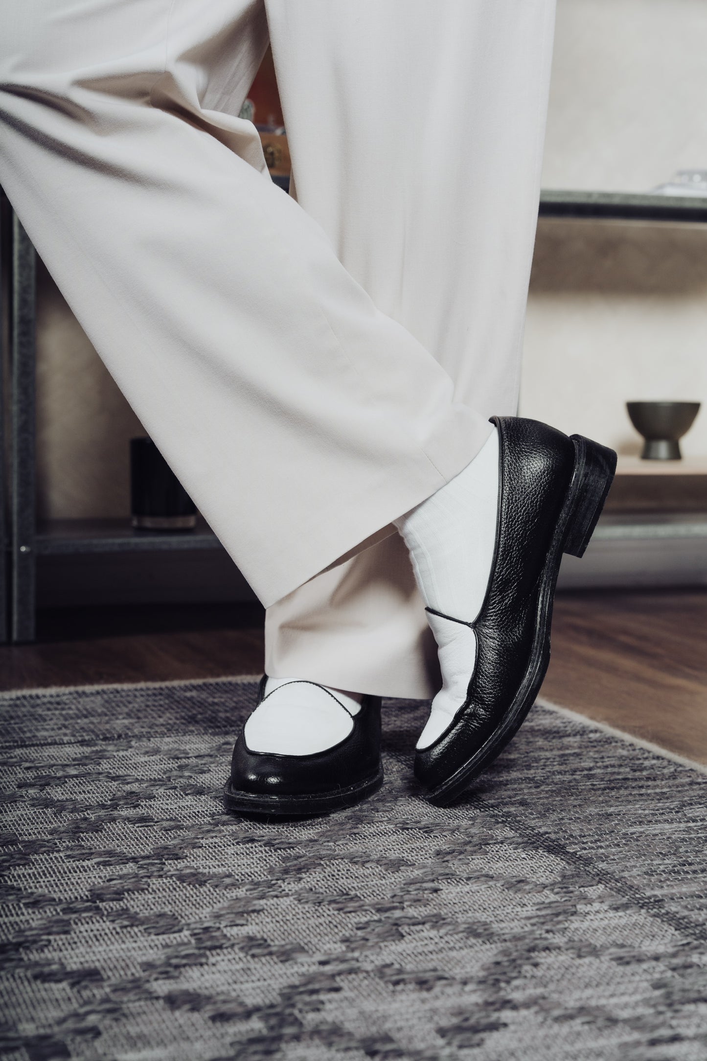 Blake Belgian Loafers in Black & White