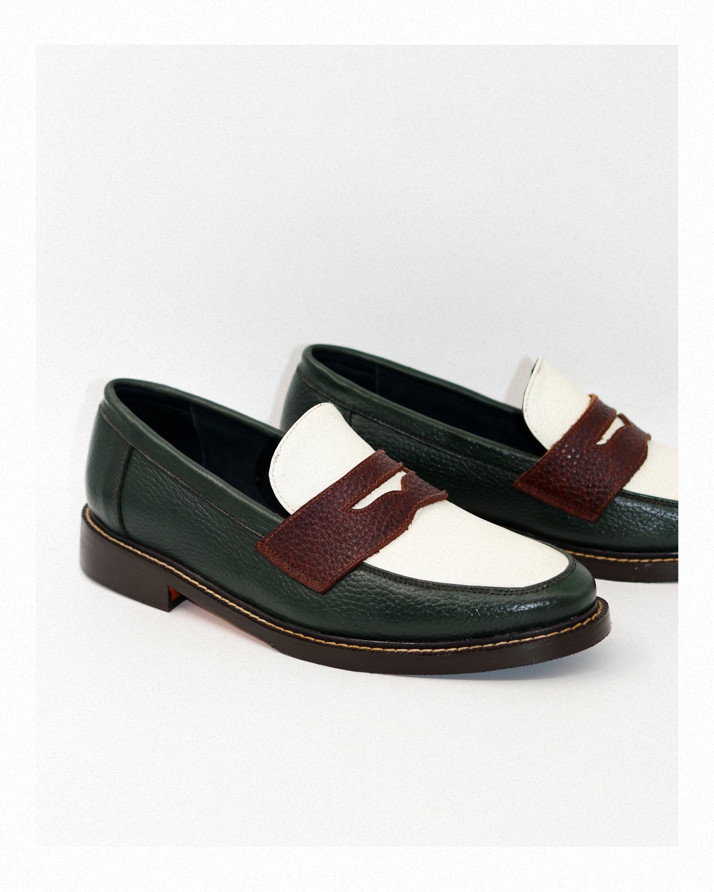 Nico Two-Tone Loafers in Tricolore Rustico