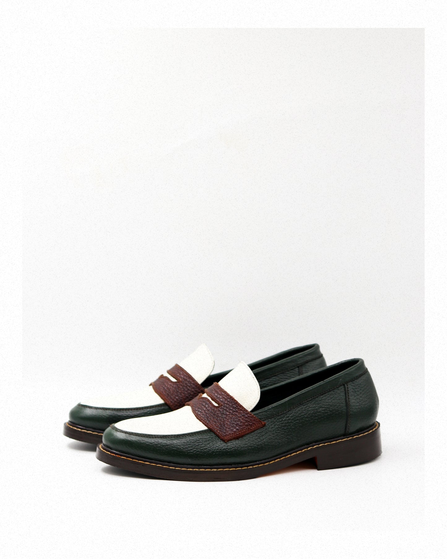 Nico Two-Tone Loafers in Tricolore Rustico