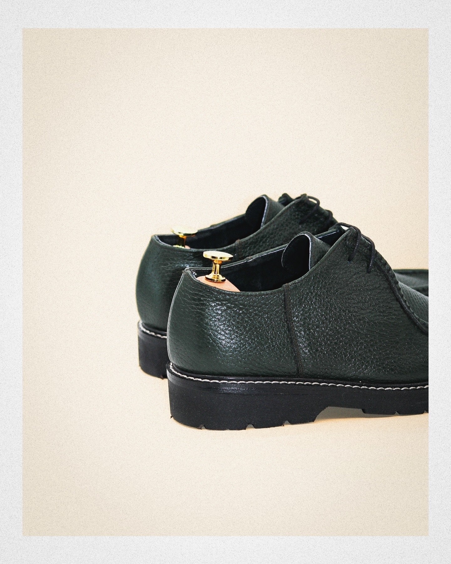 Moc-Toe Derby Shoe in Dark Forest Green