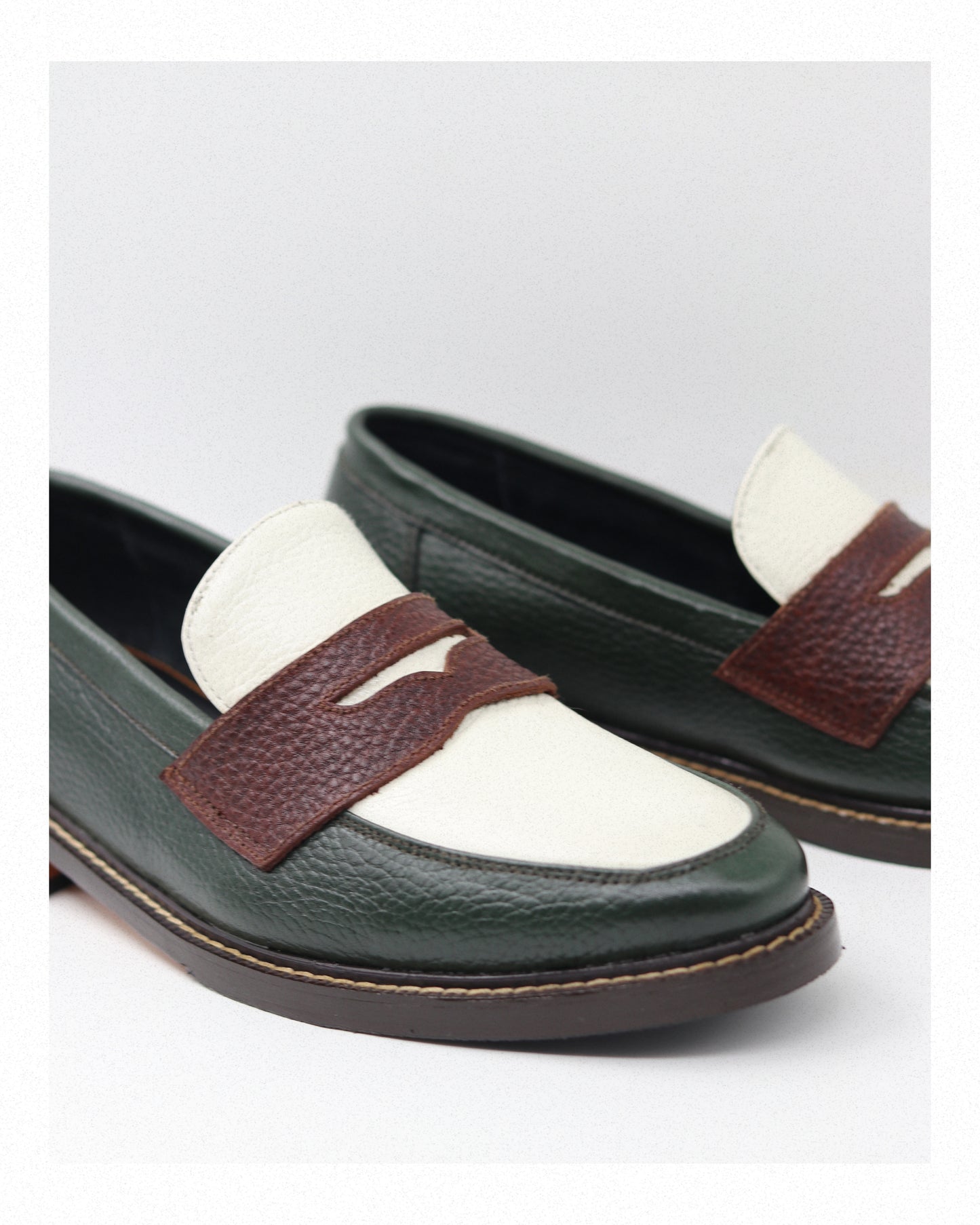 Nico Two-Tone Loafers in Tricolore Rustico
