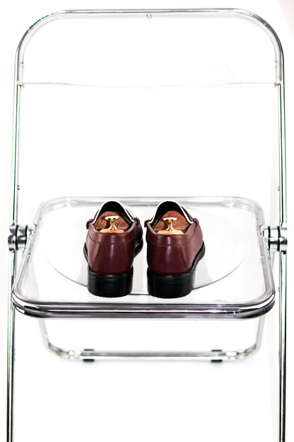 “J.M.” PENNY LOAFERS in TWO-TONE CHERRY RED