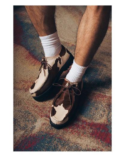 “La Vache” Cow Print Derby Moc-Toe