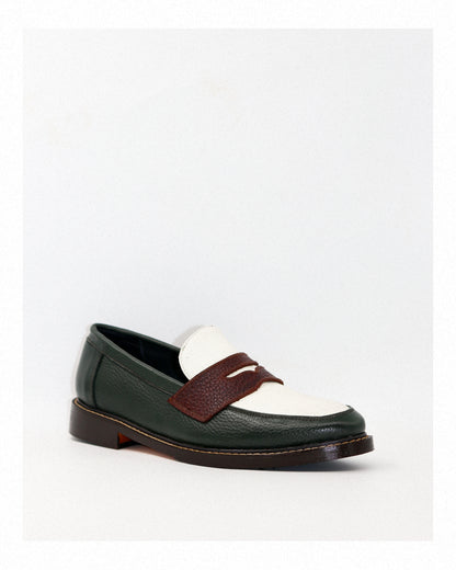 Nico Two-Tone Loafers in Tricolore Rustico