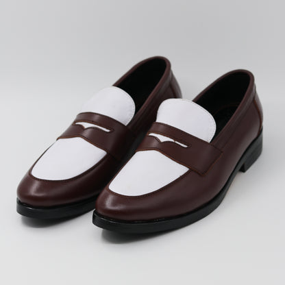 Nico Two Tone Loafers in Dark Walnut