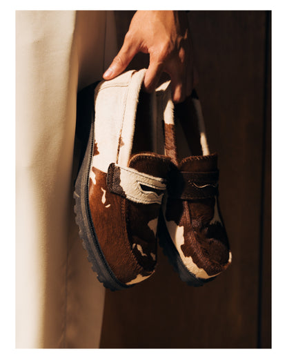 “La Vache” Cow Print Penny Loafers