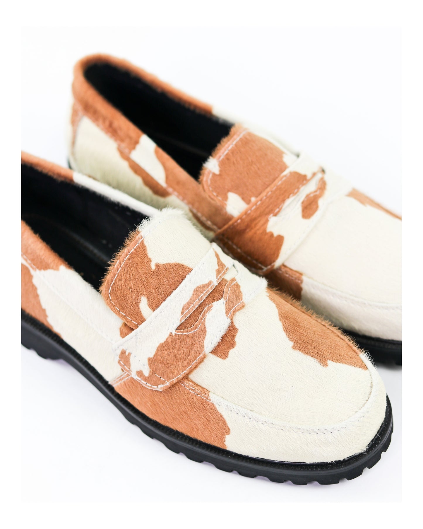 “La Vache” Cow Print Penny Loafers