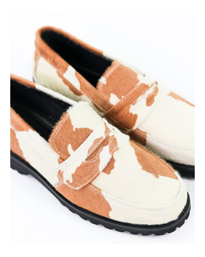 “La Vache” Cow Print Penny Loafers