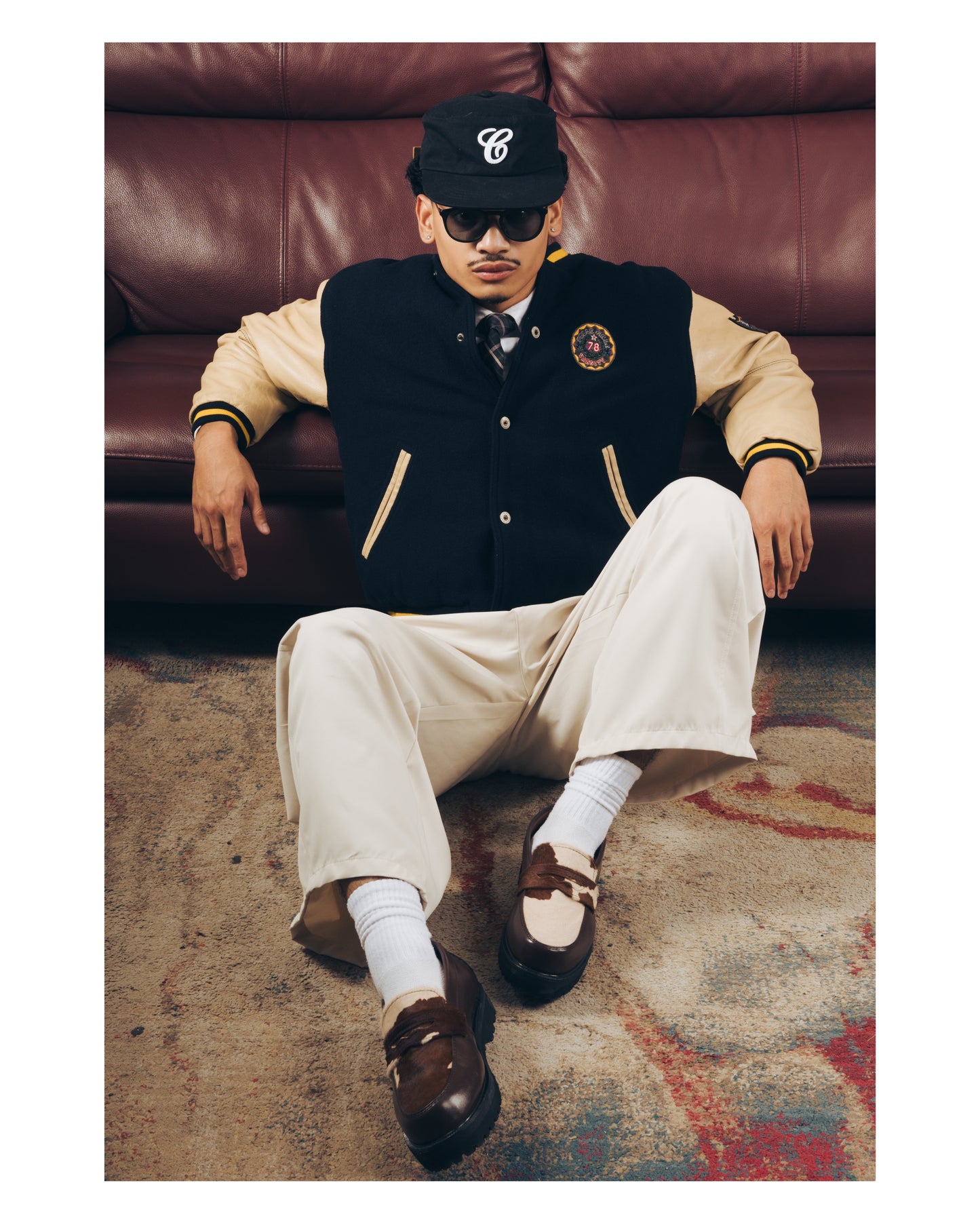 “La Vache” Cow Print & Dark Brown Leather Penny Loafers