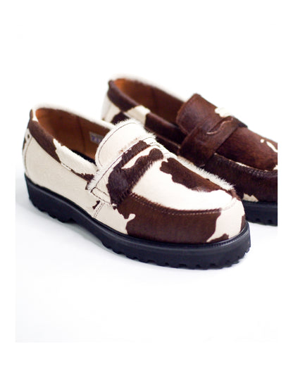 (Ready to Ship) “La Vache” Cow Print Penny Loafers