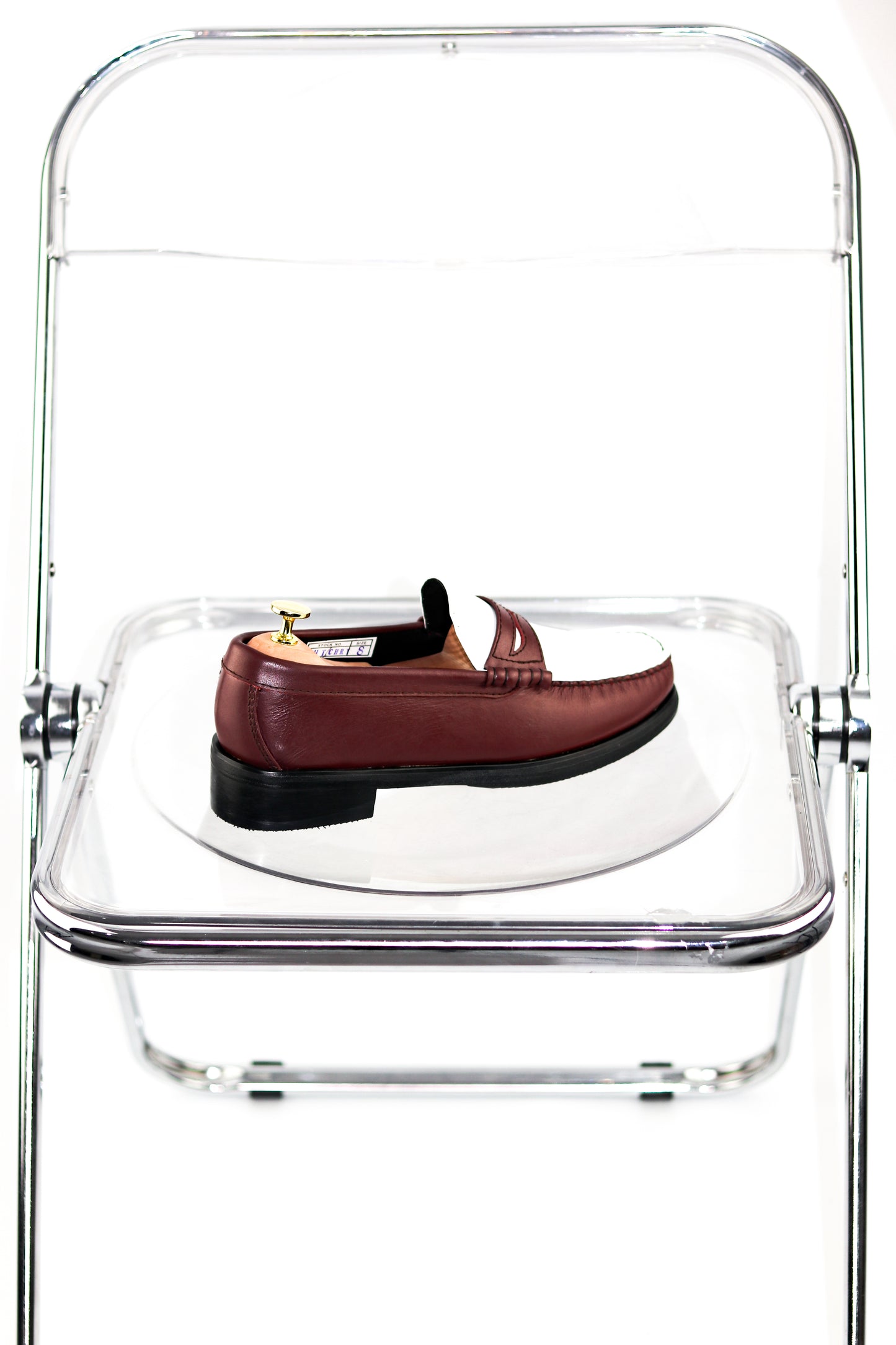 “J.M.” PENNY LOAFERS in TWO-TONE CHERRY RED