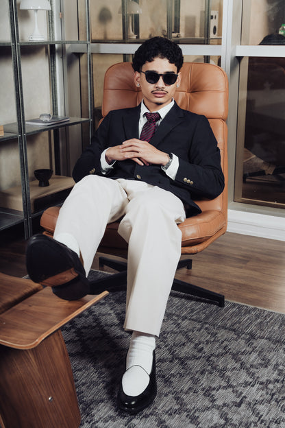 Blake Belgian Loafers in Black & White