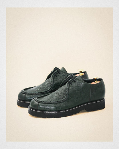 Moc-Toe Derby Shoe in Dark Forest Green