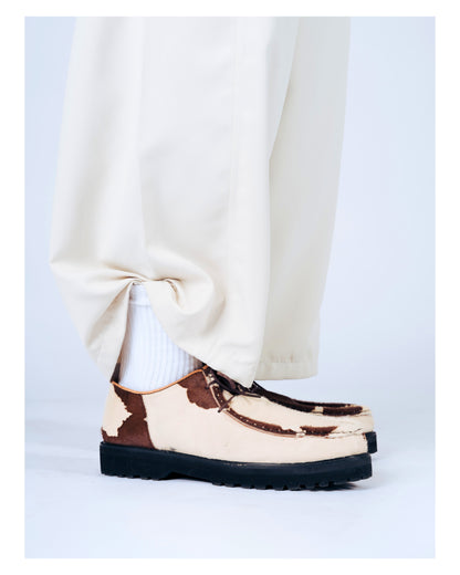 “La Vache” Cow Print Derby Moc-Toe