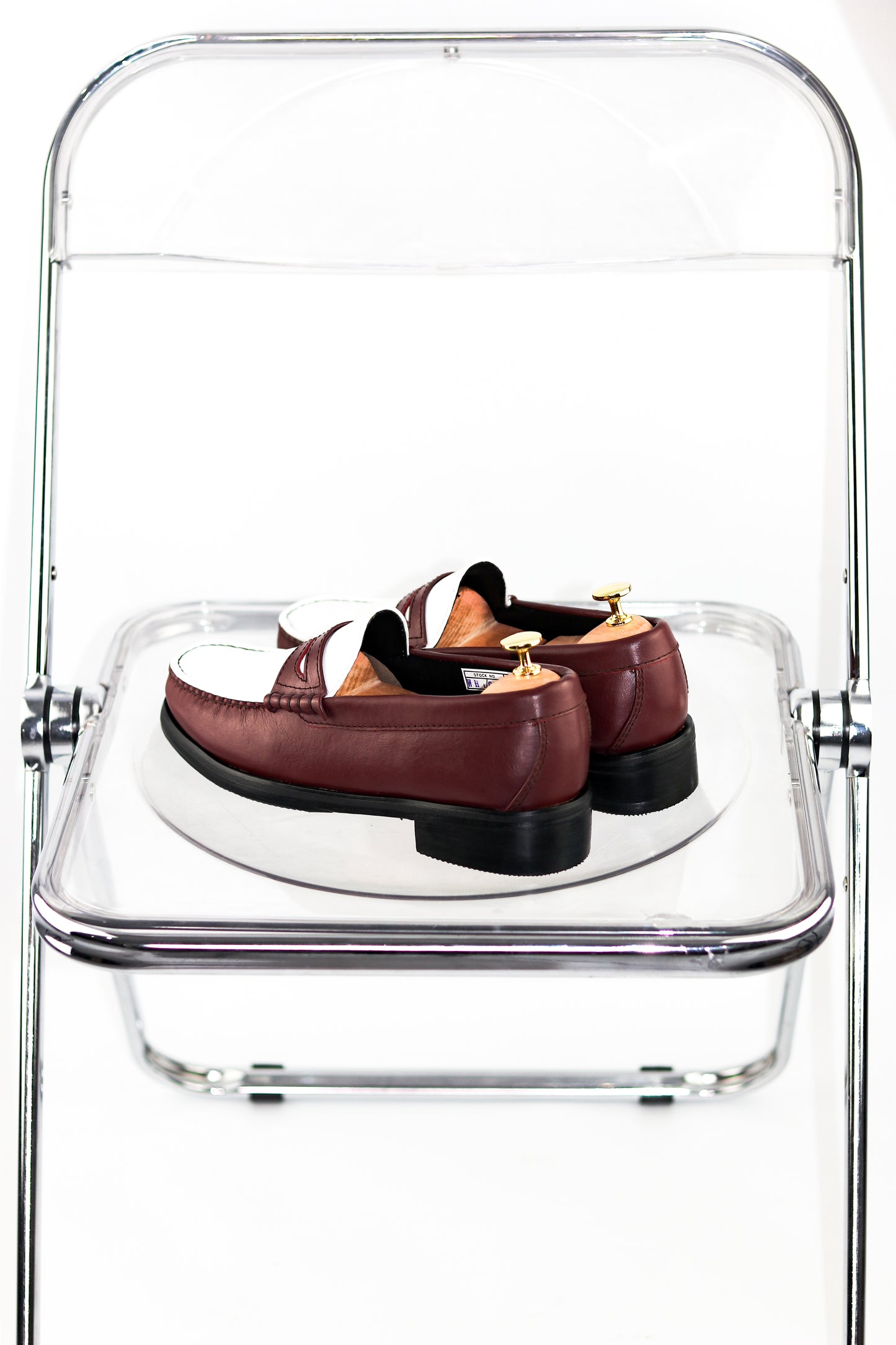 “J.M.” PENNY LOAFERS in TWO-TONE CHERRY RED