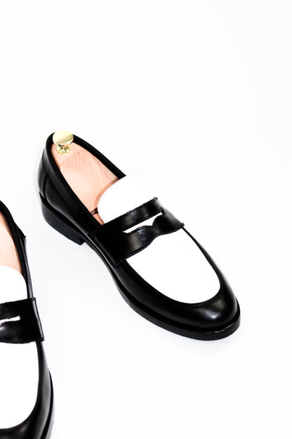 Nico Two Tone Loafers in Black