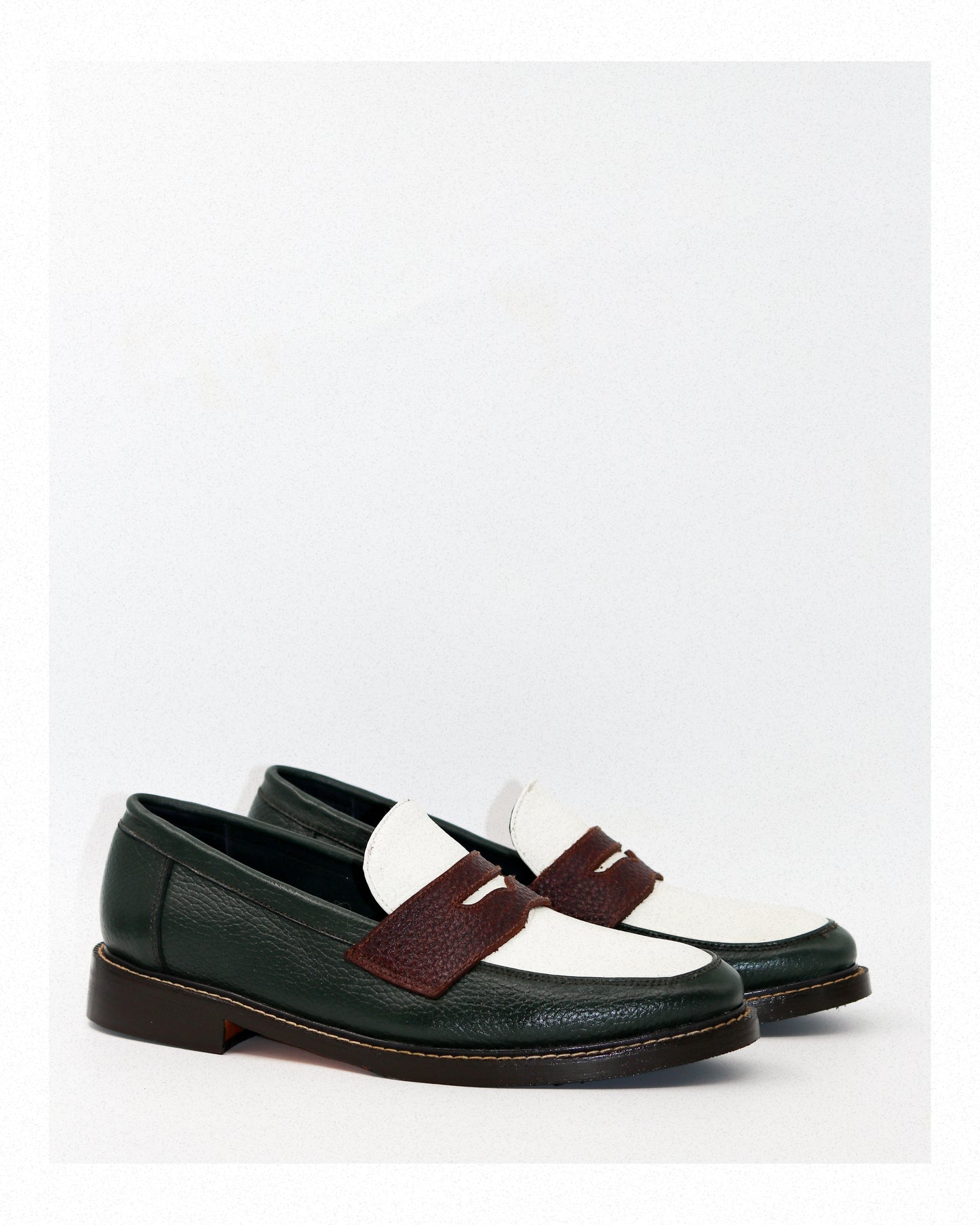 Nico Two-Tone Loafers in Tricolore Rustico