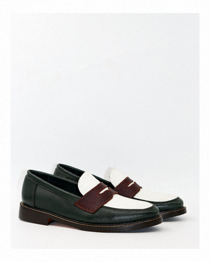 Nico Two-Tone Loafers in Tricolore Rustico