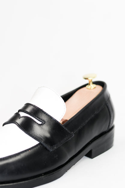 Nico Two Tone Loafers in Black