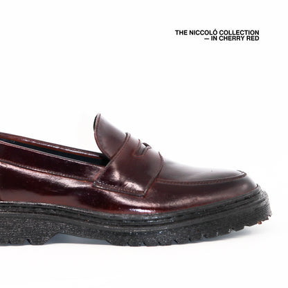 Niccolò Penny Loafers in Cherry Red