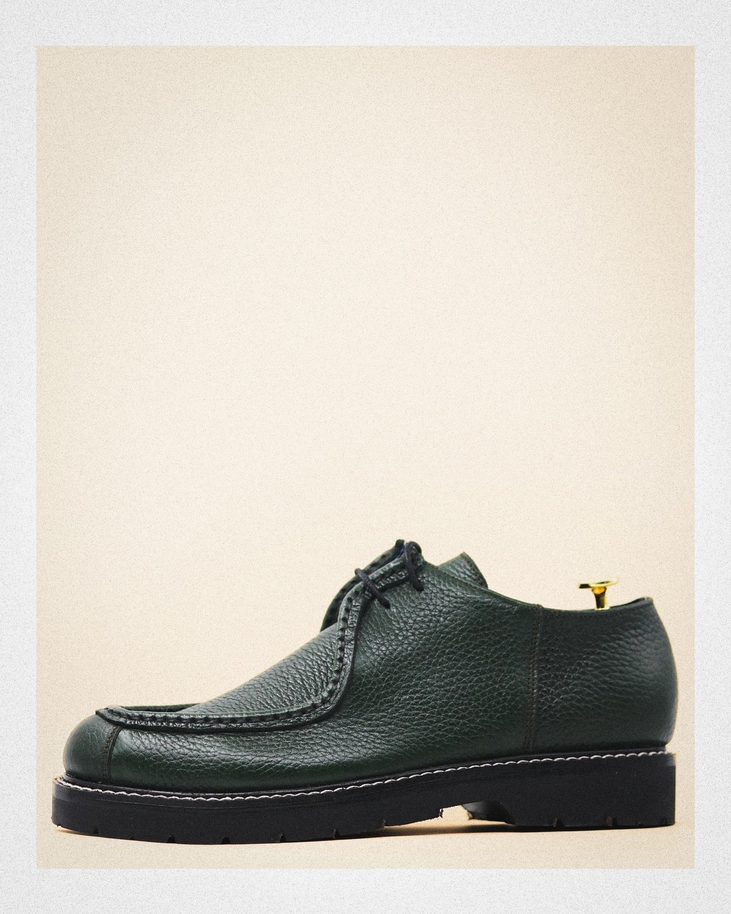 Moc-Toe Derby Shoe in Dark Forest Green
