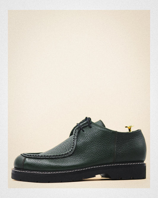 Moc-Toe Derby Shoe in Dark Forest Green