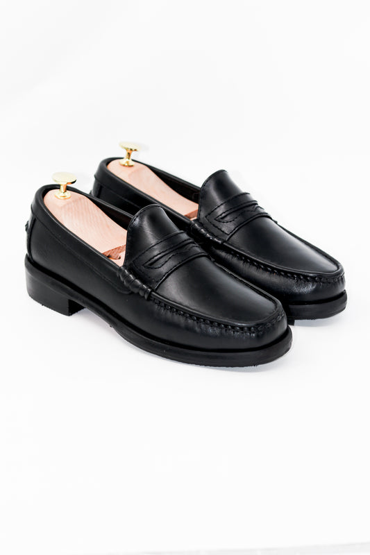 GRANDEUR “J.M.” PENNY LOAFERS in NOIR BLACK