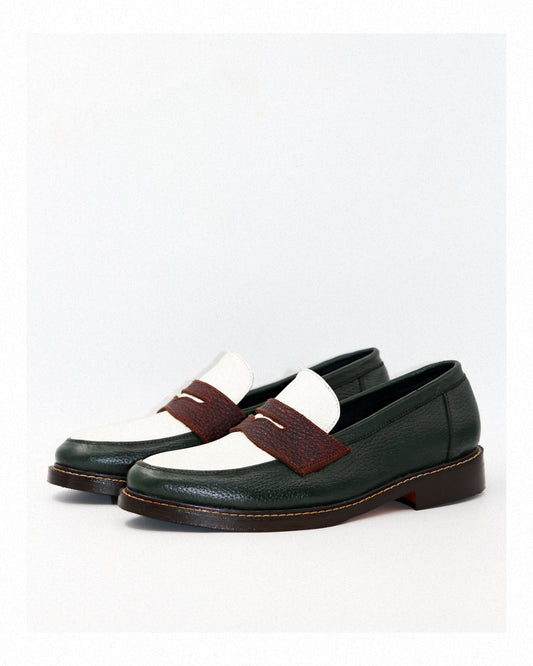 Nico Two-Tone Loafers in Tricolore Rustico