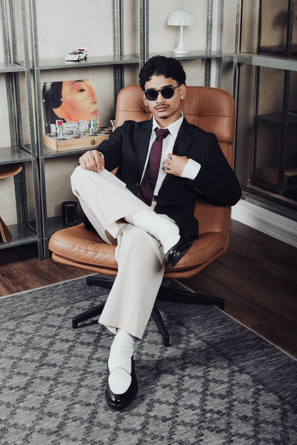 Blake Belgian Loafers in Black & White