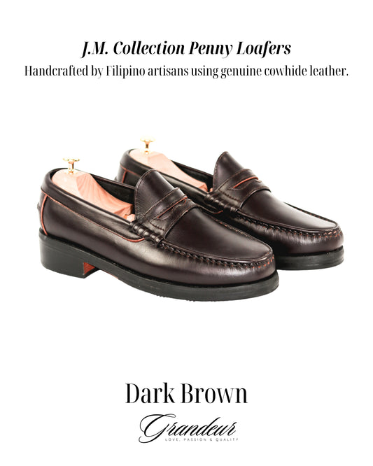 “J.M.” PENNY LOAFERS in Dark Brown