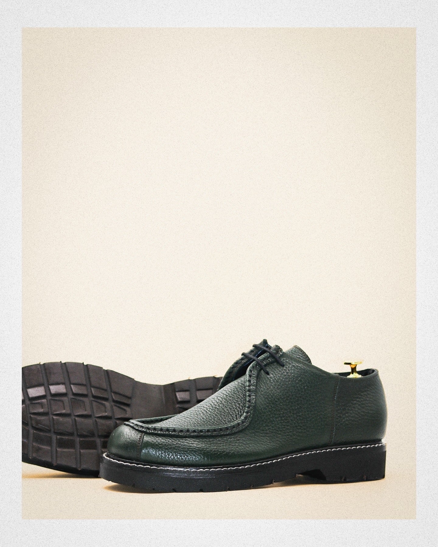 Moc-Toe Derby Shoe in Dark Forest Green