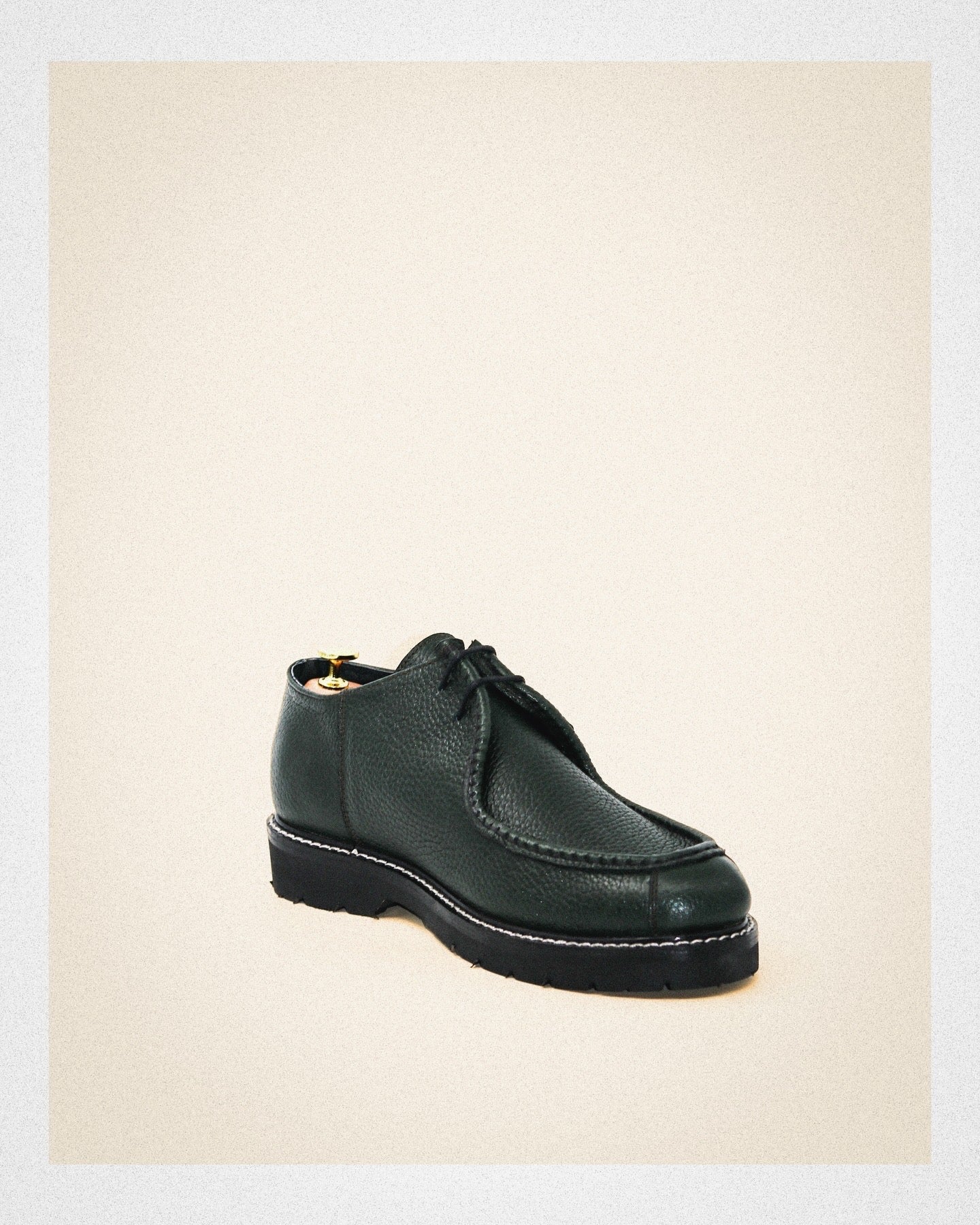 Moc-Toe Derby Shoe in Dark Forest Green