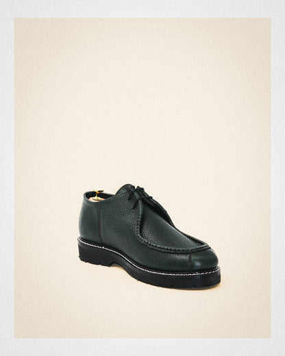 Moc-Toe Derby Shoe in Dark Forest Green