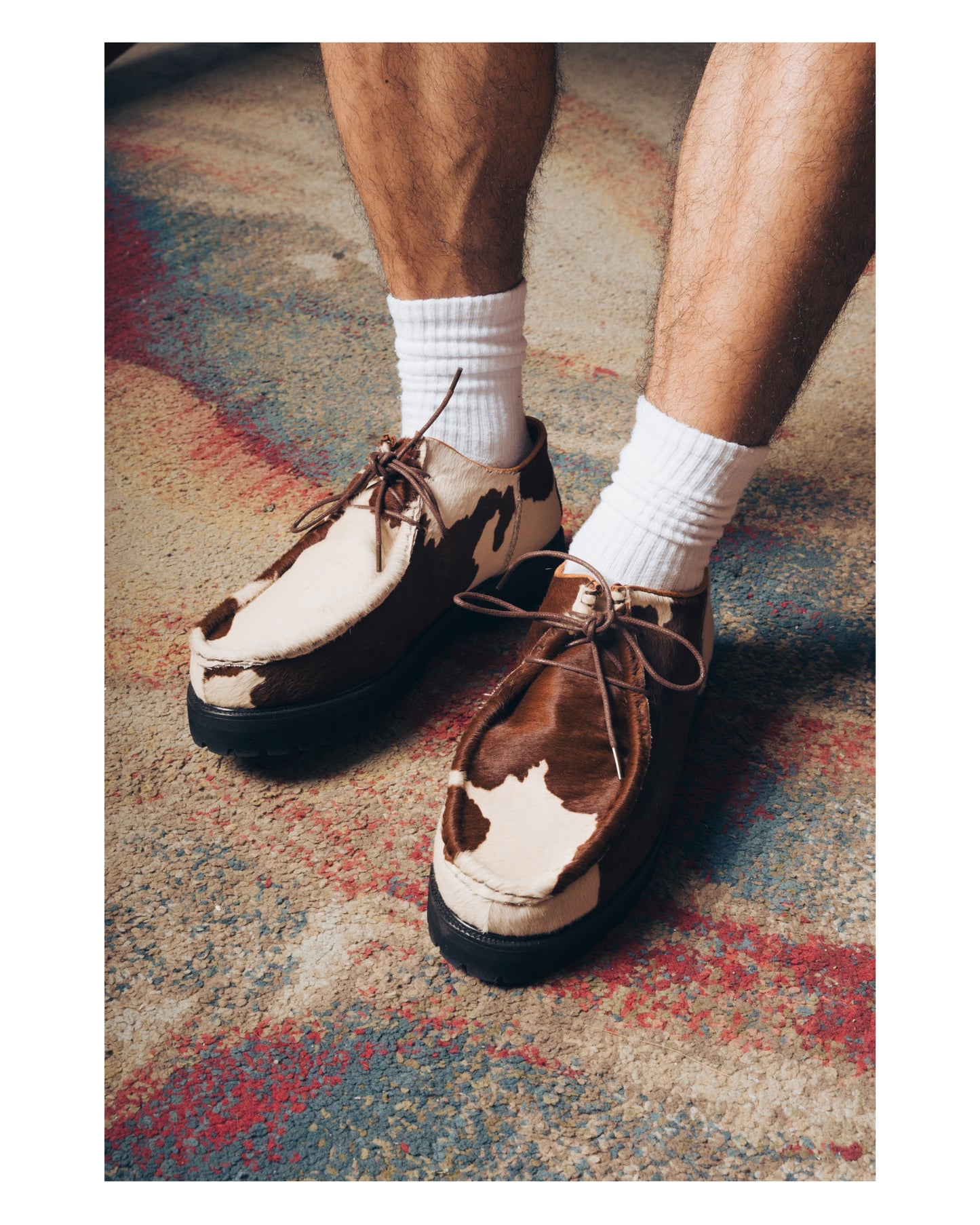 “La Vache” Cow Print Derby Moc-Toe