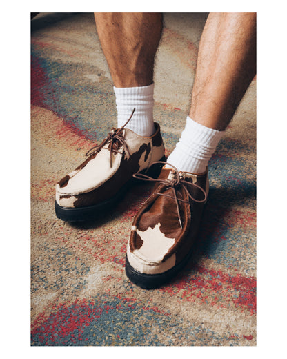 “La Vache” Cow Print Derby Moc-Toe