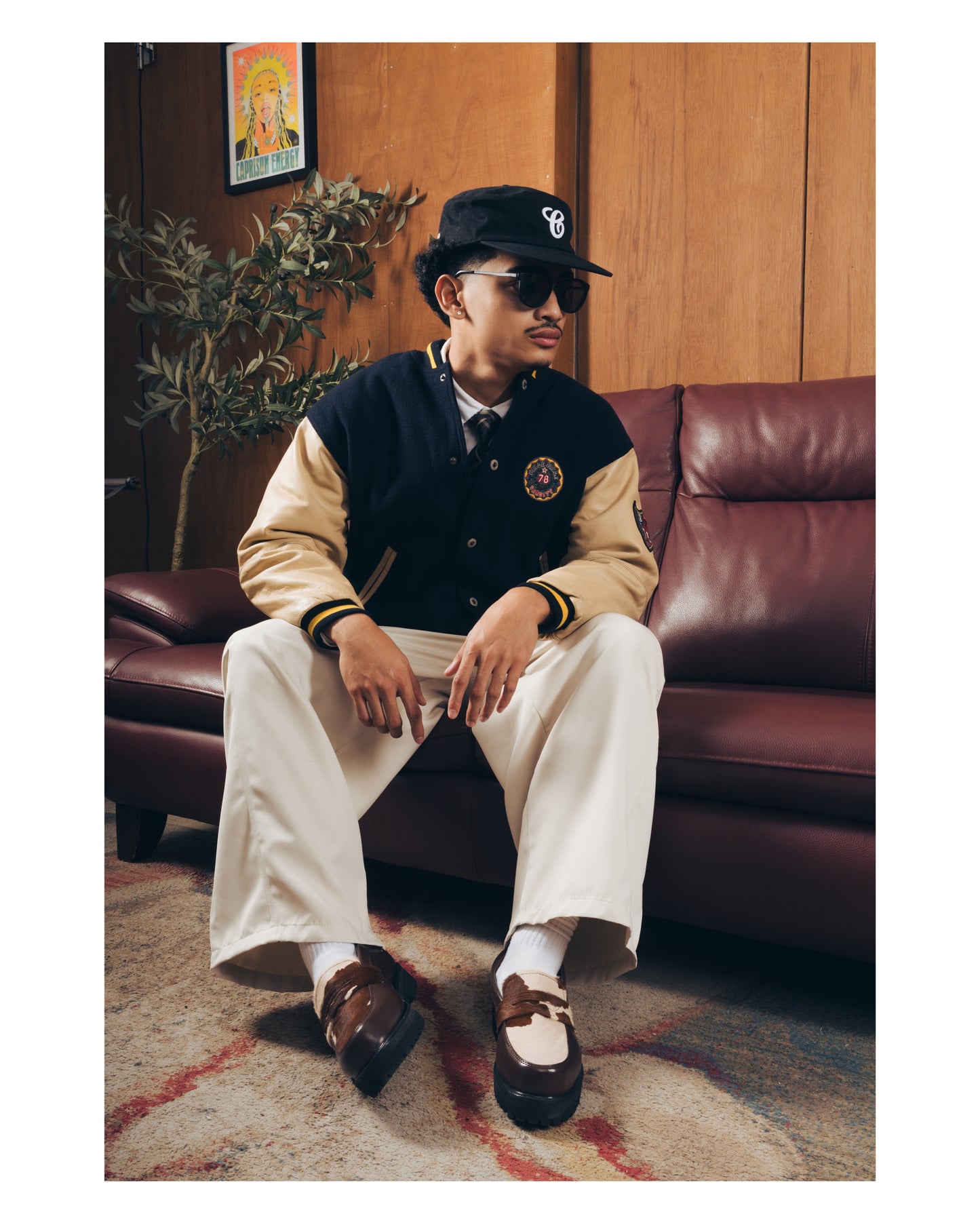 “La Vache” Cow Print & Dark Brown Leather Penny Loafers