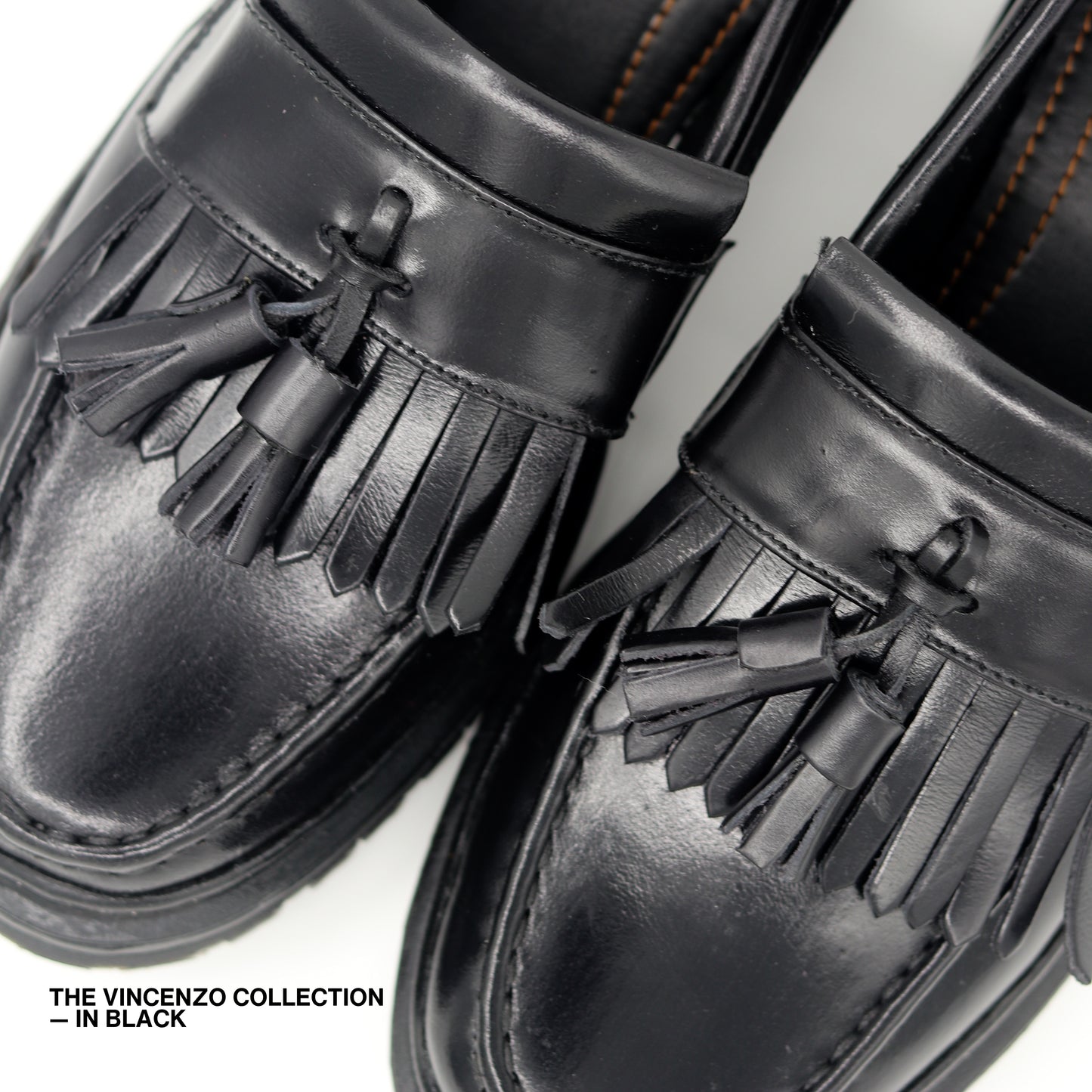 Vincenzo Tassel Loafers in Black