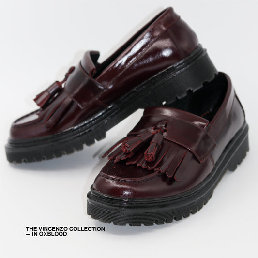 Vincenzo Tassel Loafers in Oxblood