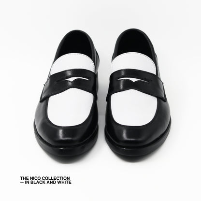 Nico Two Tone Loafers in Black