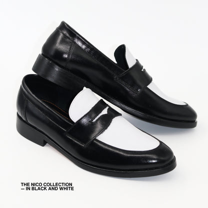 Nico Two Tone Loafers in Black