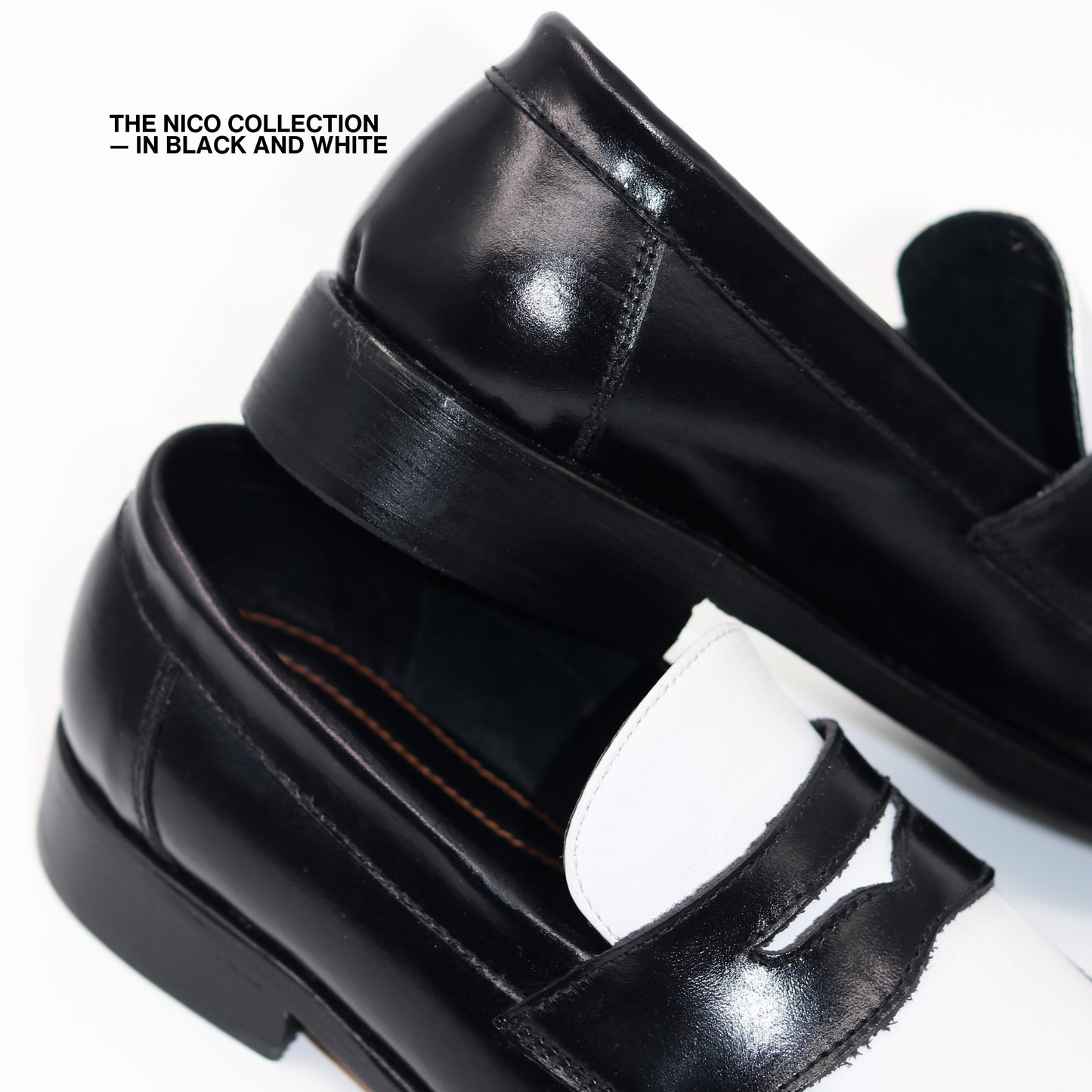 Nico Two Tone Loafers in Black